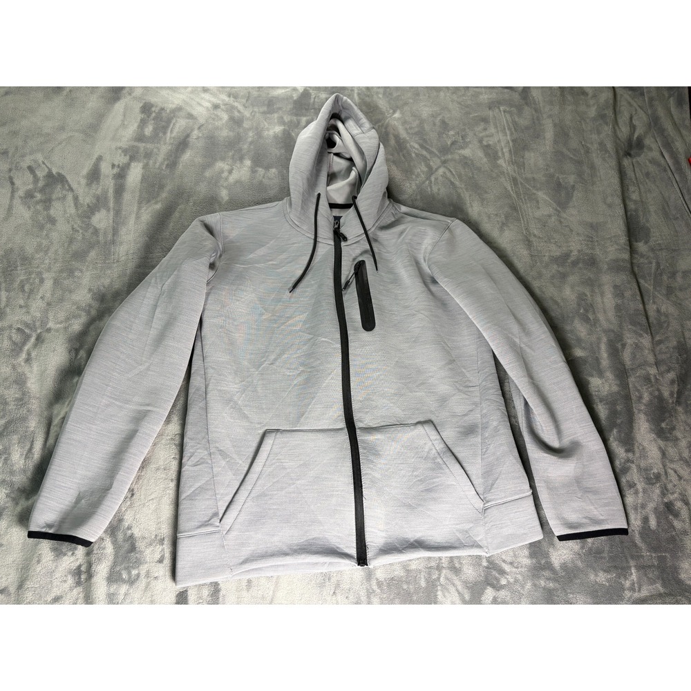 Nomad Mens Full Zip Tech Hoodie Size M Gray Heather Zippered Chest Pocket